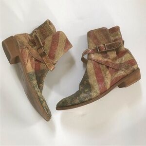 Modern Vice NYC distressed leather American Flag ankle boots booties Sz 8.5 39